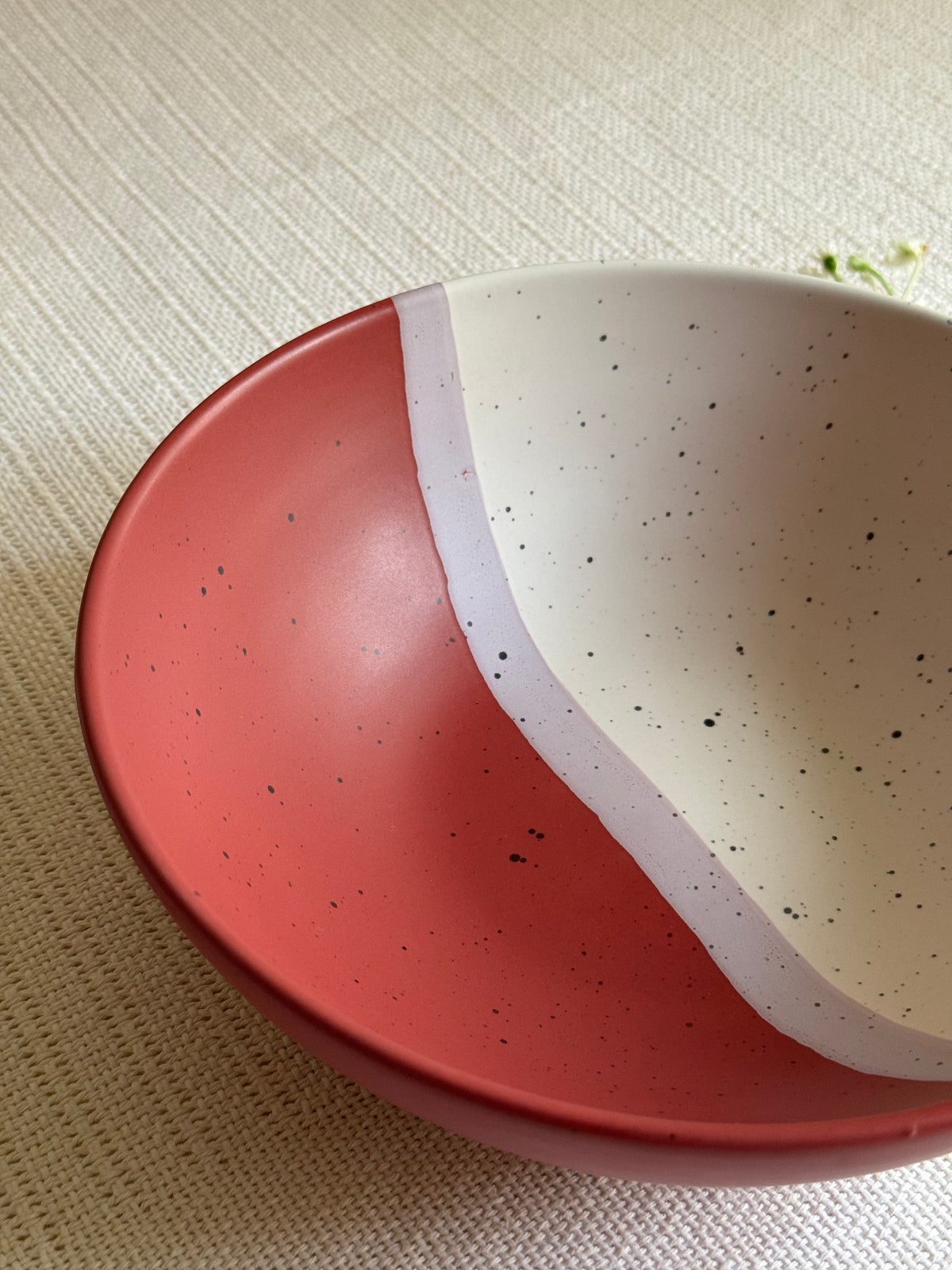 Rose Canvas Serving Bowl — matte finish with sprinkle texture | Shape N Style Home