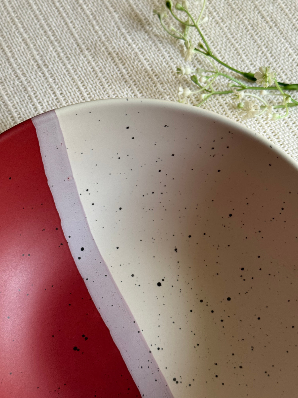 Rose Canvas Serving Bowl — matte finish with sprinkle texture | Shape N Style Home