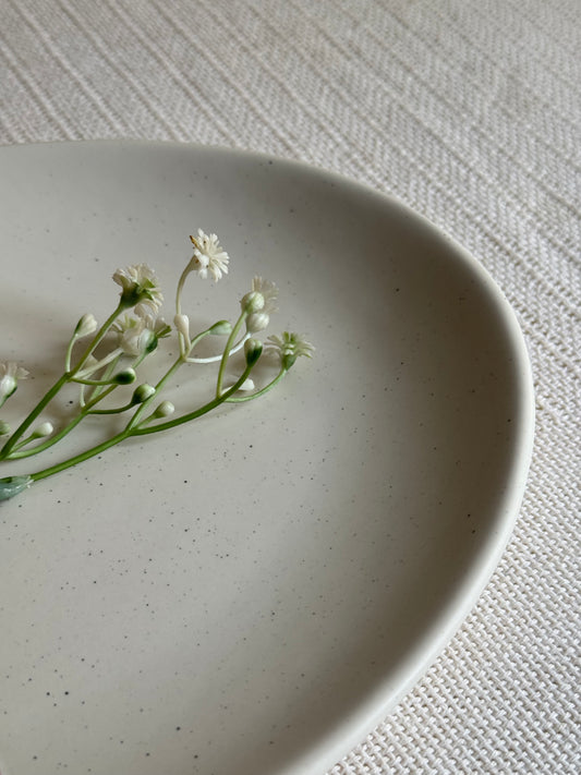 Blush Rose Serving Platter Small — blush pink & ivory matte finish | Shape N Style Home