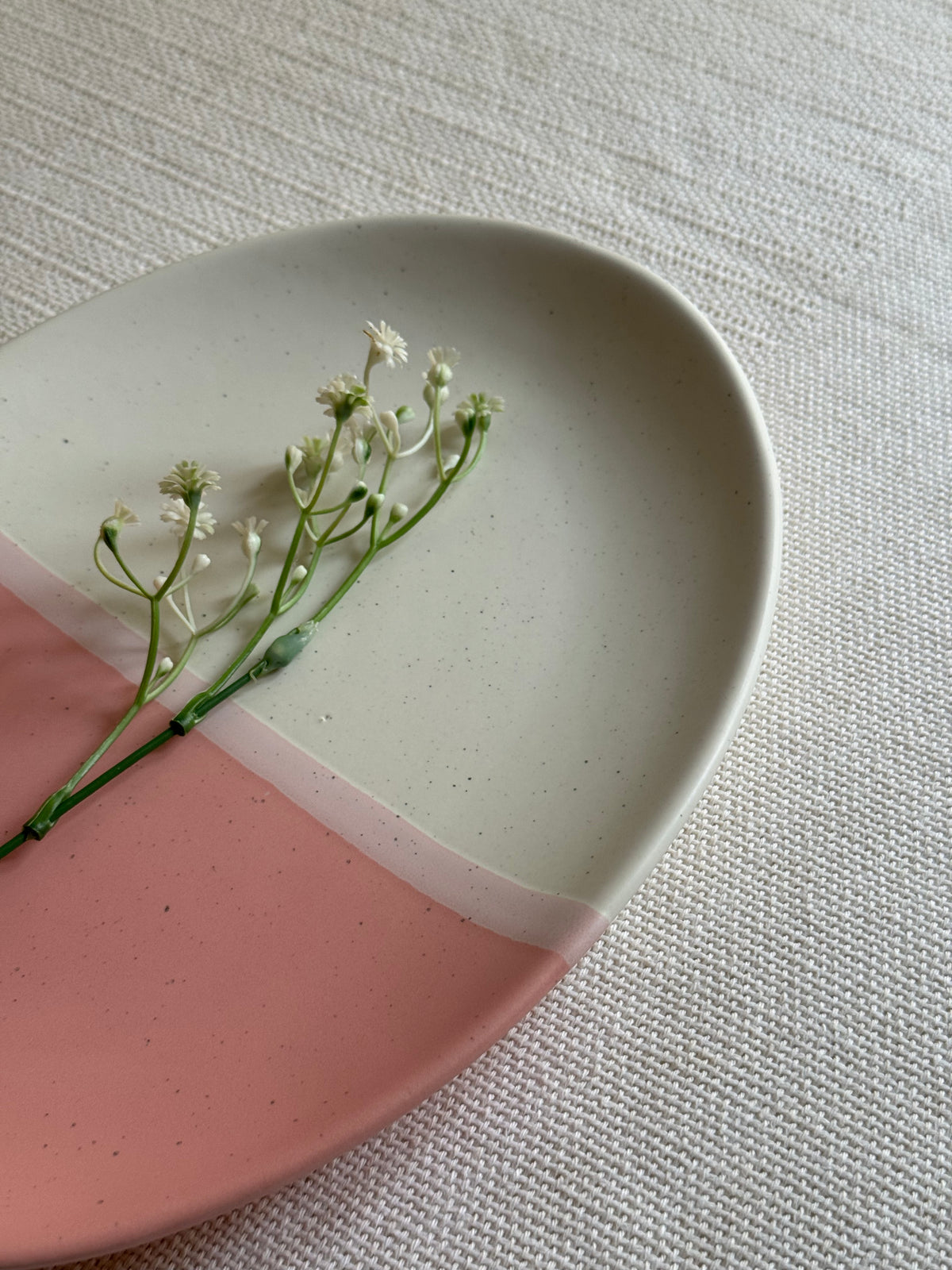 Blush Rose Serving Platter Small — blush pink & ivory matte finish | Shape N Style Home