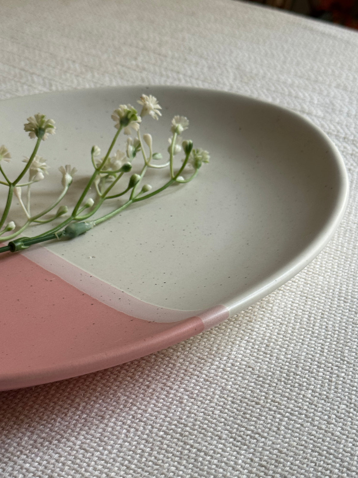 Blush Rose Serving Platter Small — blush pink & ivory matte finish | Shape N Style Home