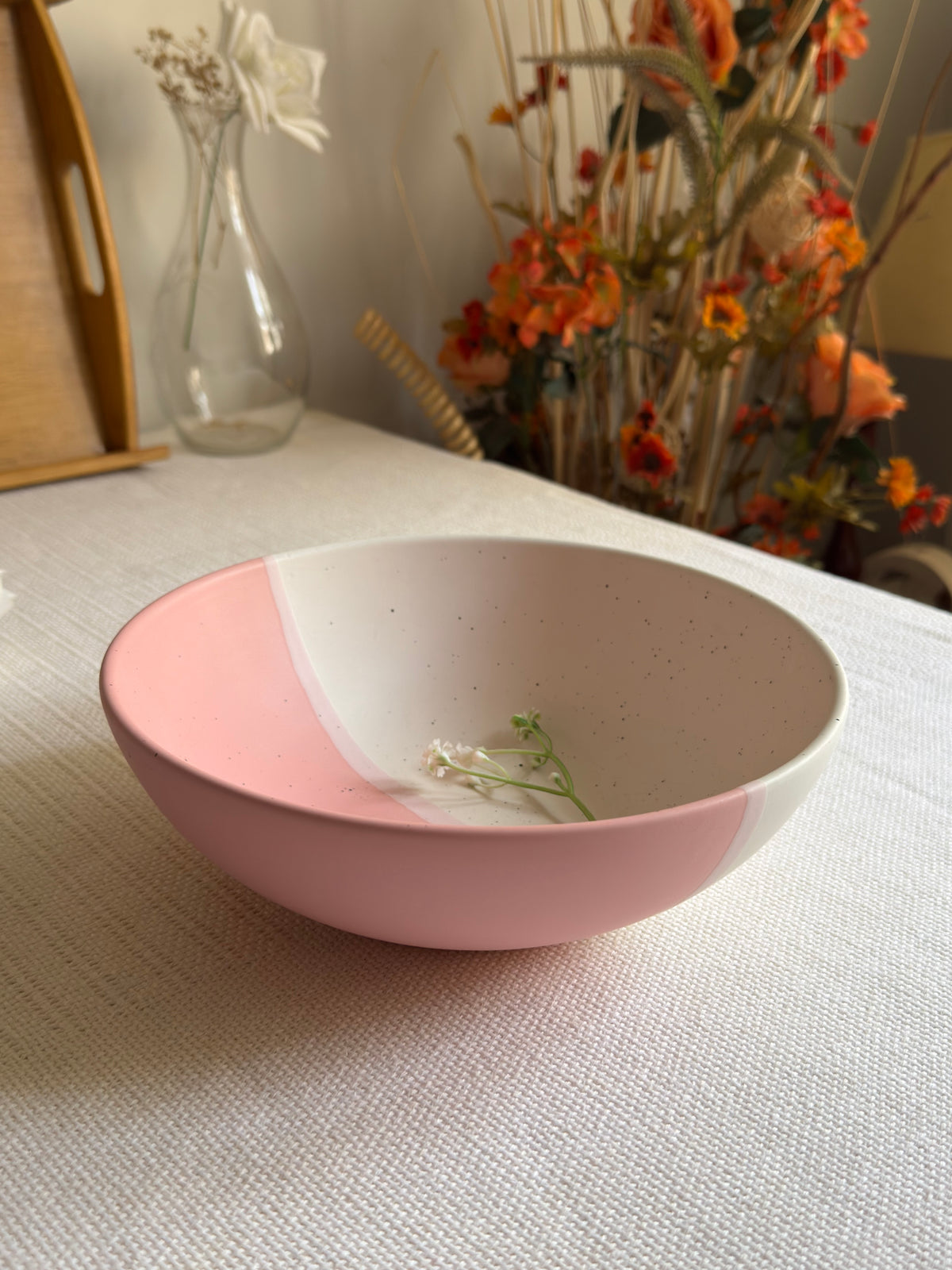 Blush Rose Gravy Bowl — blush pink & ivory matte finish | Shape N Style Home