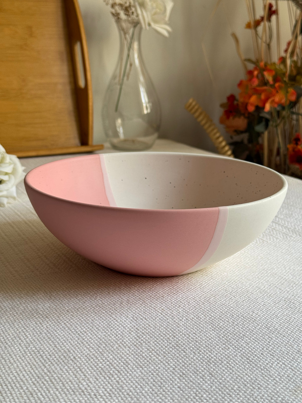 Blush Rose Gravy Bowl — blush pink & ivory matte finish | Shape N Style Home