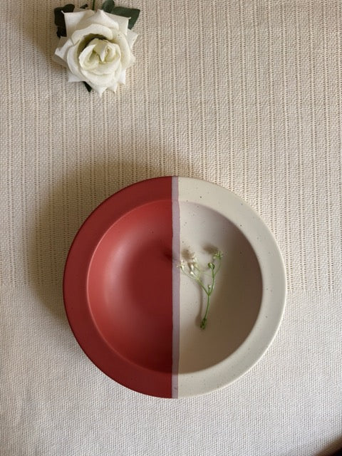 Rose Canvas Soup Bowl — matte finish with sprinkle texture | Shape N Style Home