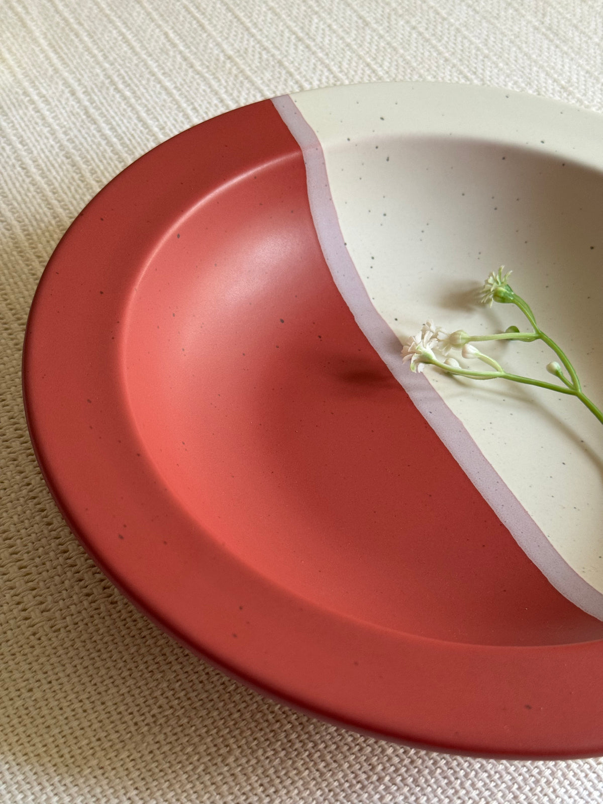 Rose Canvas Soup Bowl — matte finish with sprinkle texture | Shape N Style Home