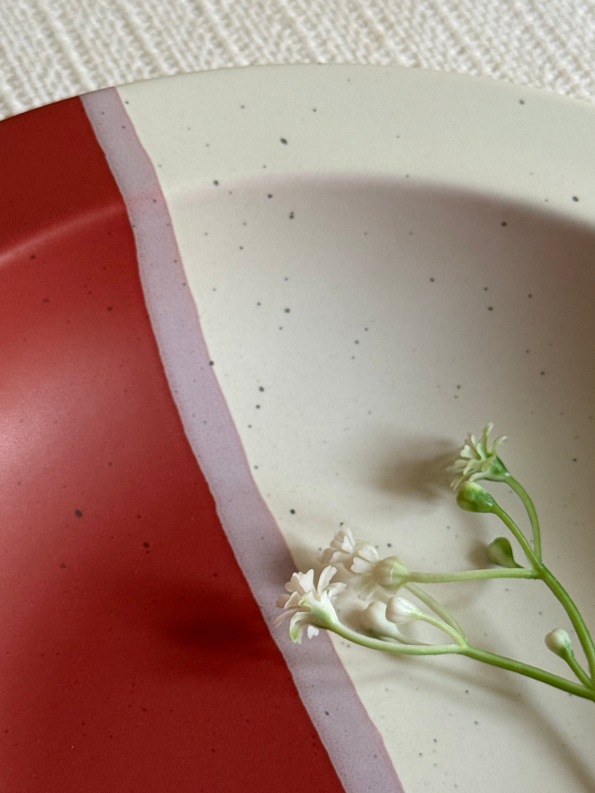 Rose Canvas Soup Bowl — matte finish with sprinkle texture | Shape N Style Home
