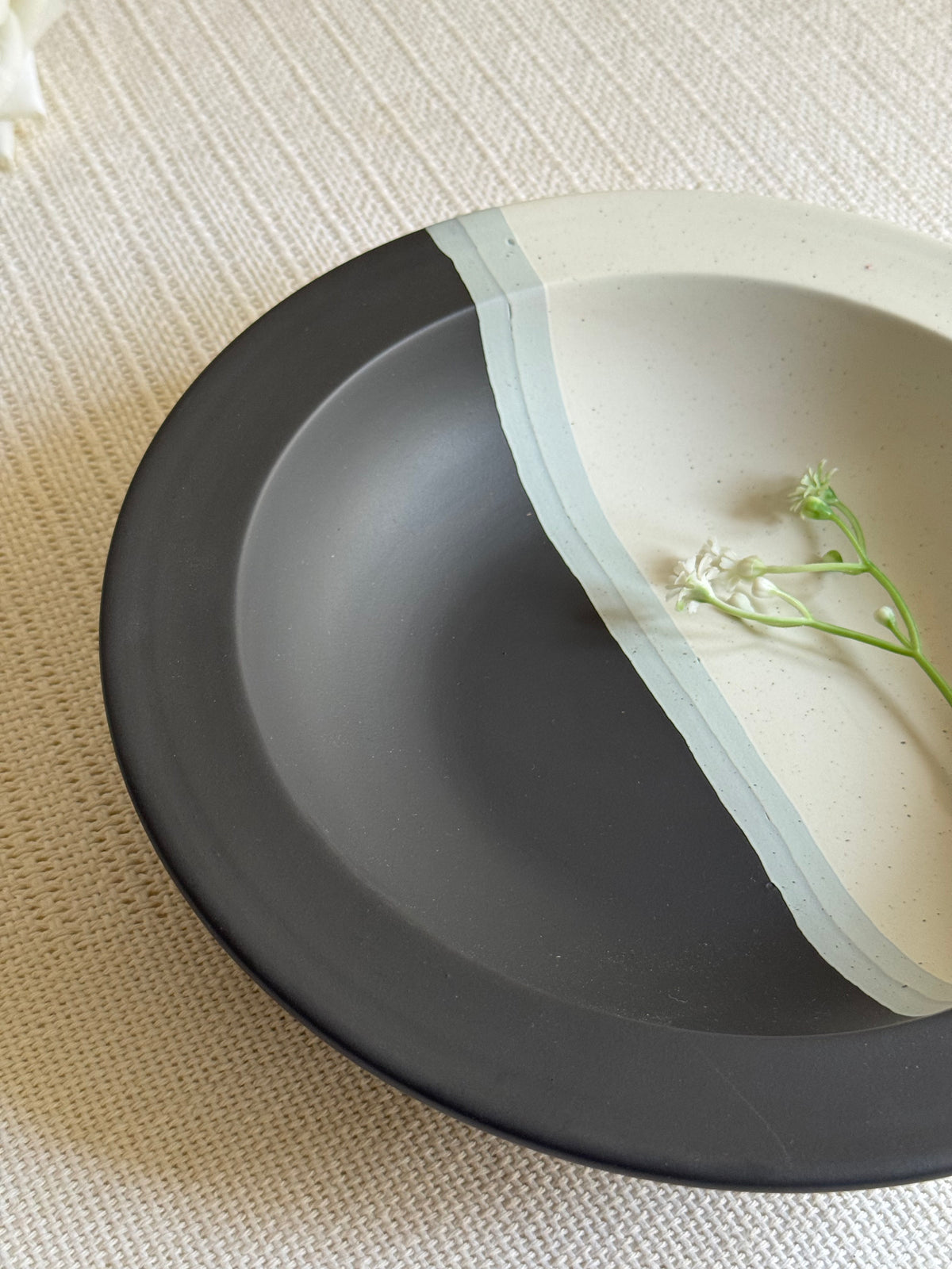 Monaco Noir Soup Bowl — matte black finish with speckled detailing | Shape N Style Home