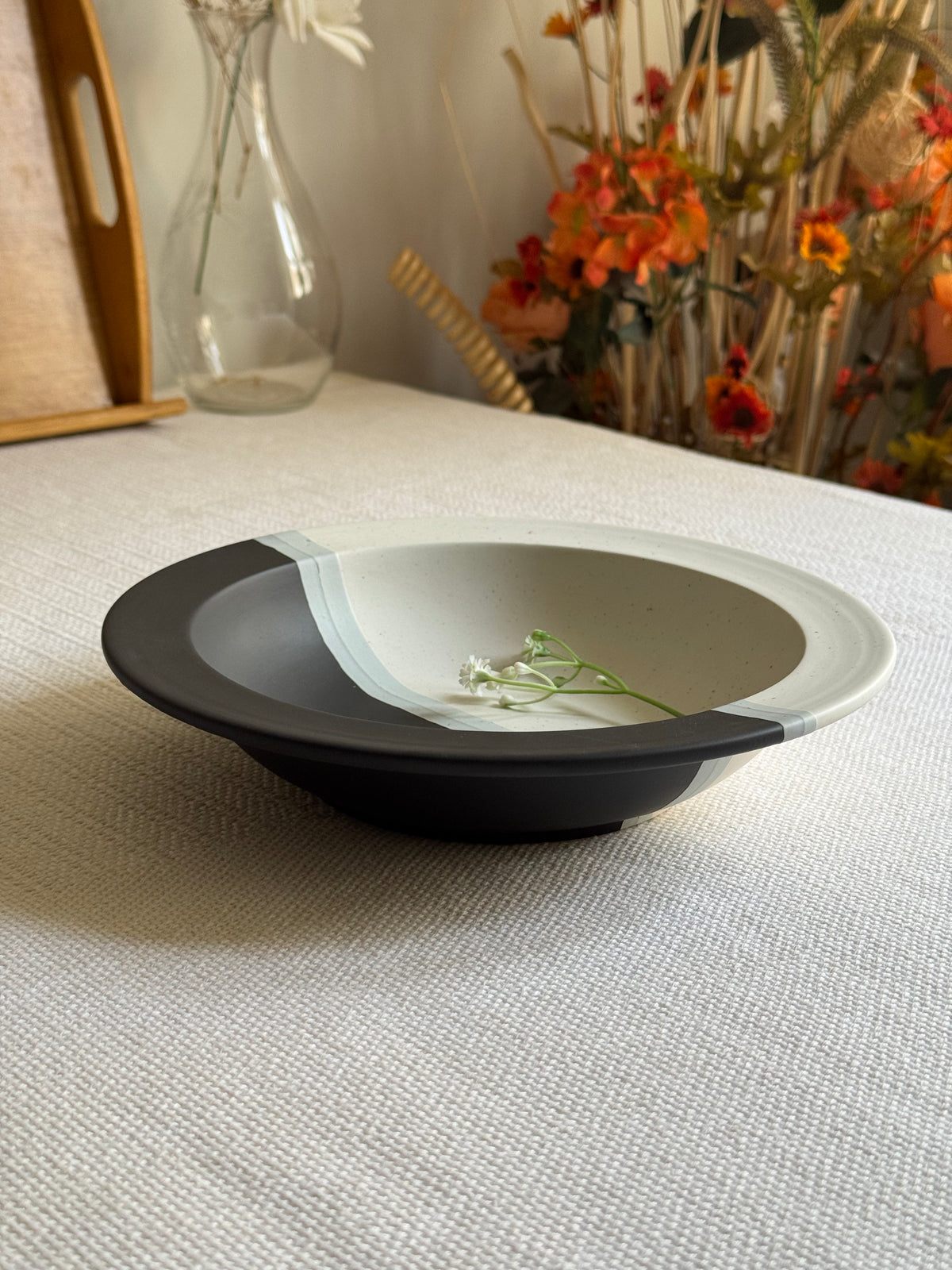 Monaco Noir Soup Bowl — matte black finish with speckled detailing | Shape N Style Home