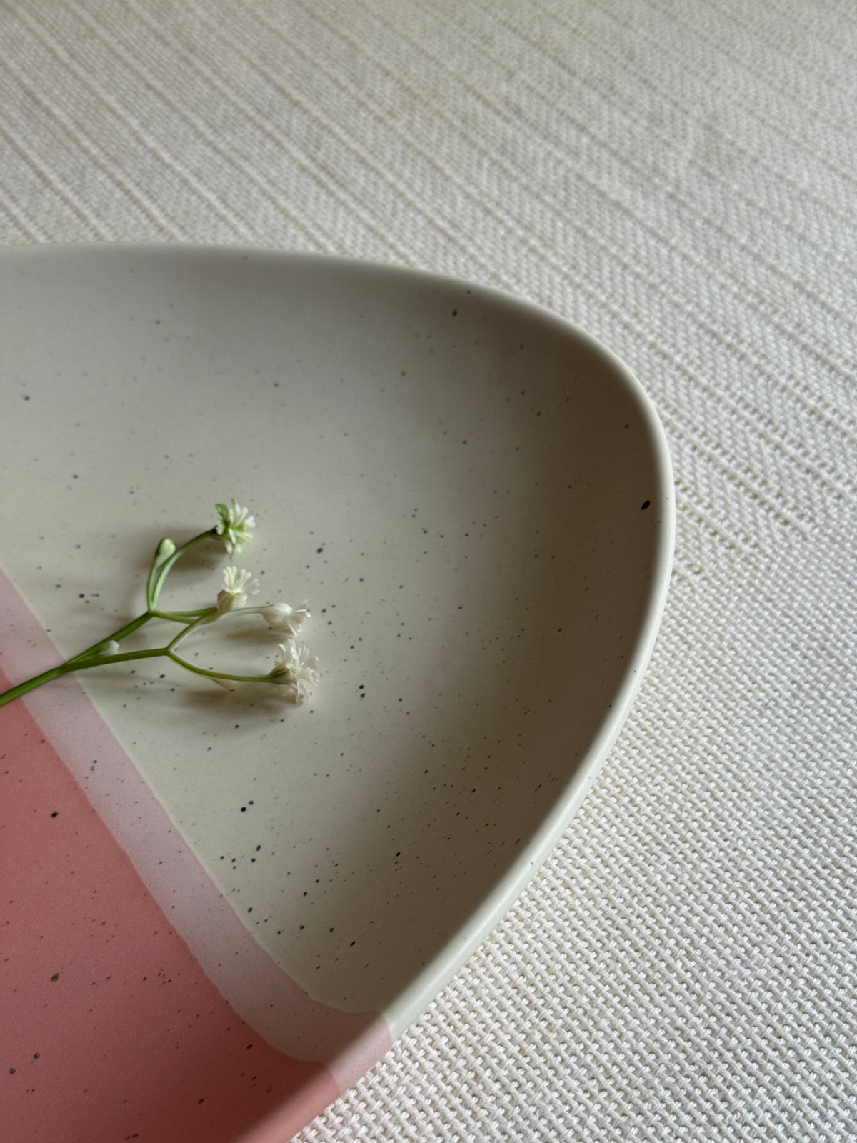 Blush Rose Tri Serving Platter Small — blush pink & ivory matte finish | Shape N Style Home