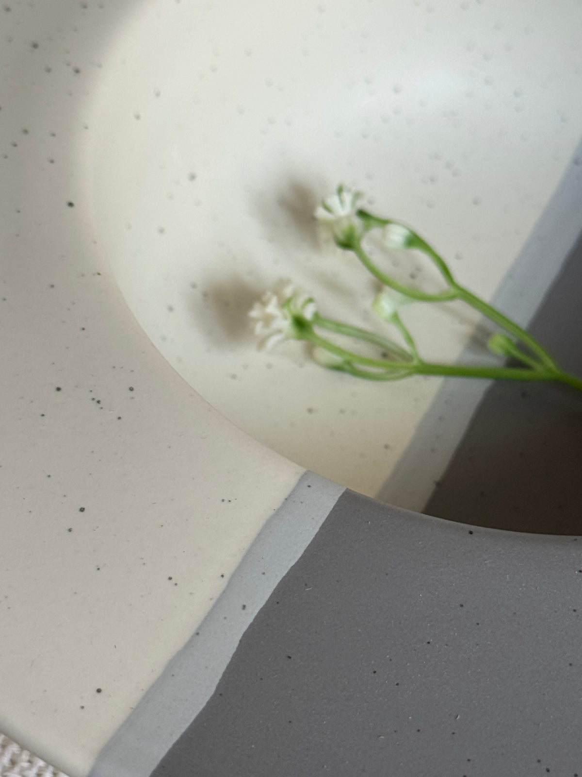 Ashen Pearl Pasta Bowl — two-tone ash grey & pearl white matte finish | Shape N Style Home