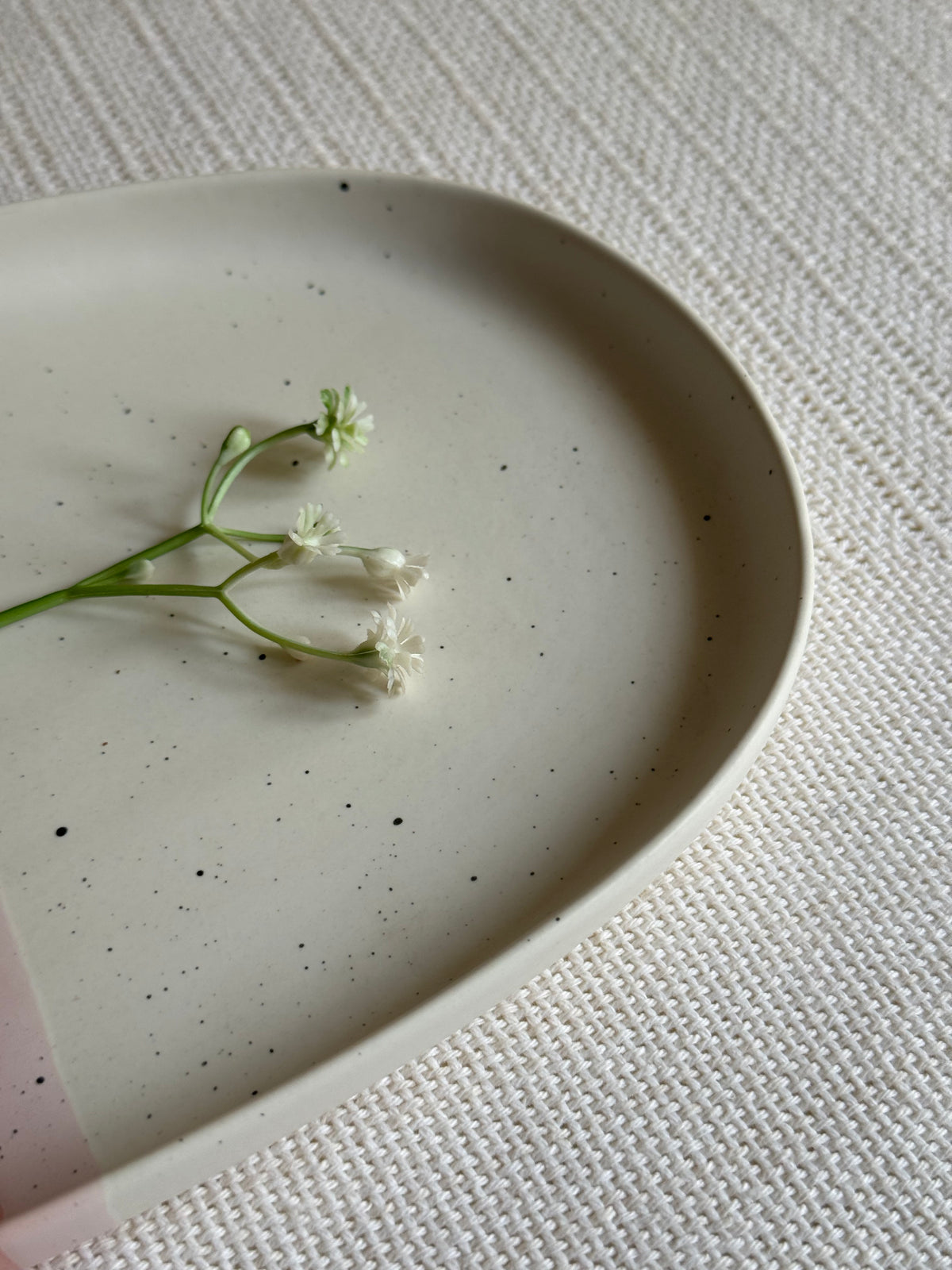 Blush Rose Snack Platter — blush pink & ivory matte finish | Shape N Style Home