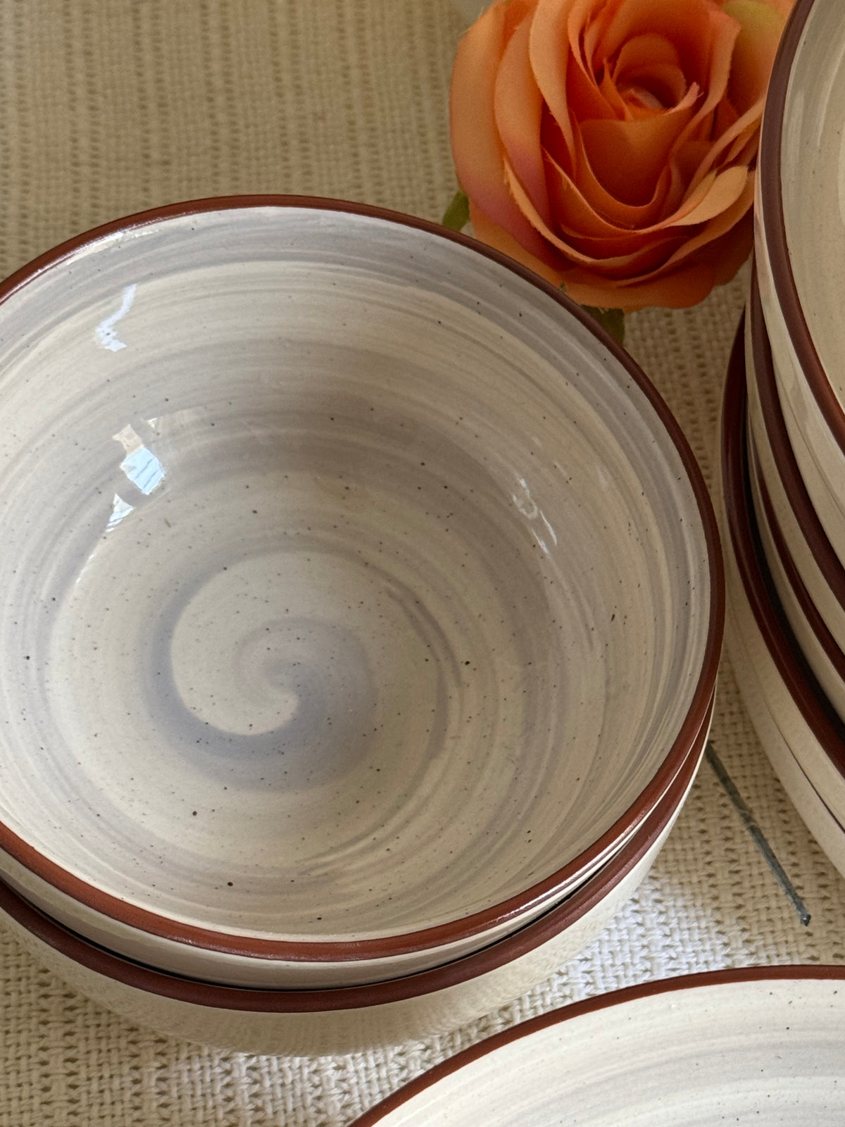Cloudstone Luxe Dinner Set — reactive glaze finish in soft cloud-grey tones | Shape N Style Home