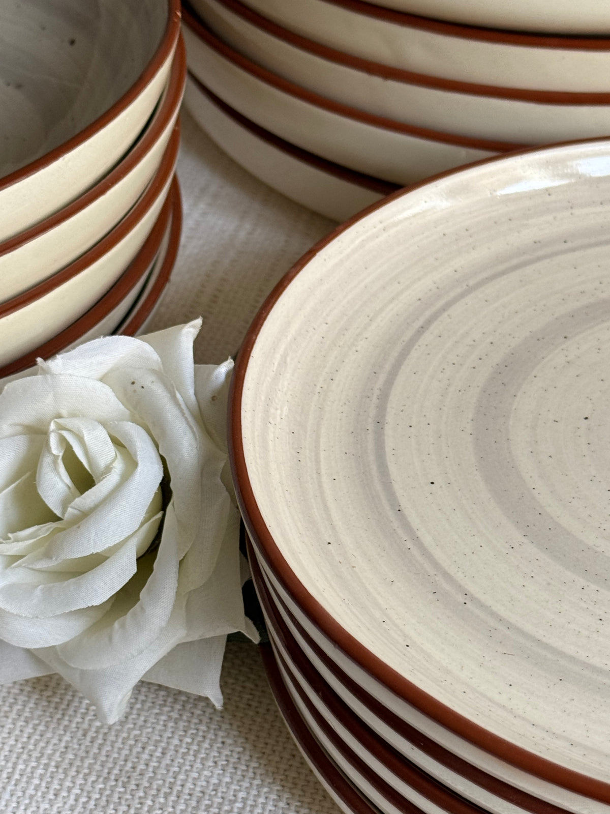 Cloudstone Luxe Dinner Set — reactive glaze finish in soft cloud-grey tones | Shape N Style Home