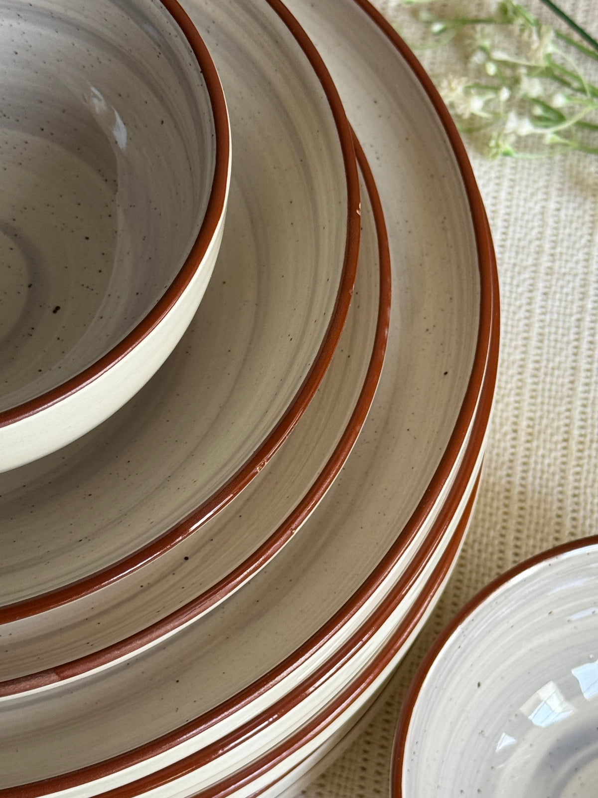 Cloudstone Luxe Dinner Set — reactive glaze finish in soft cloud-grey tones | Shape N Style Home