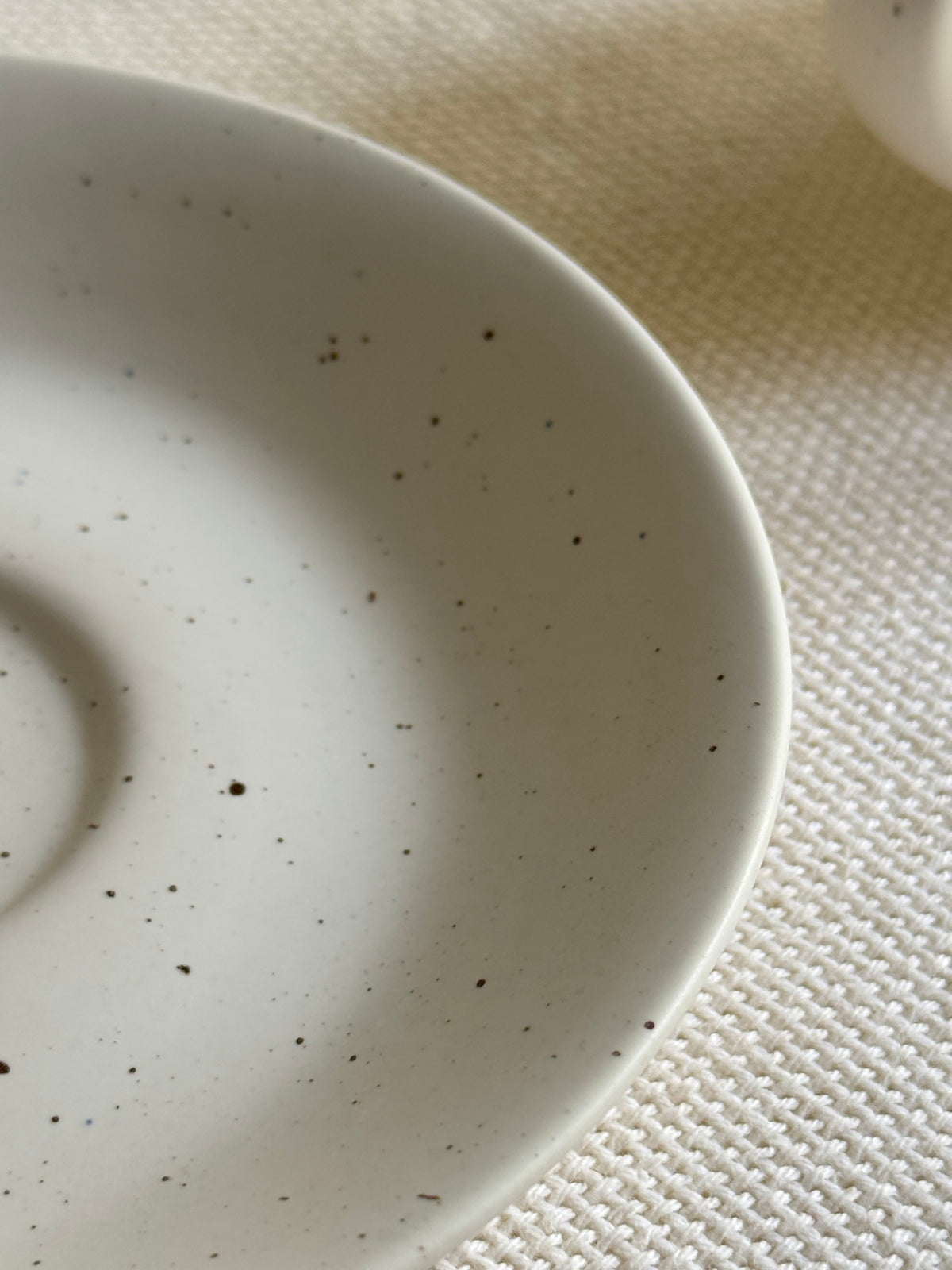 Ivory Speckle Tea Set — matte white finish with black speckled detailing | Shape N Style Home